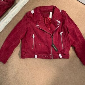 berry suede jacket